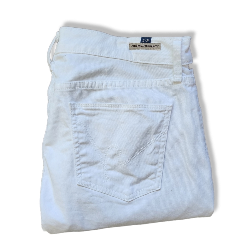CITIZENS OF HUMANITY COH Amber medium rise boot cut in white long legs size 31‎